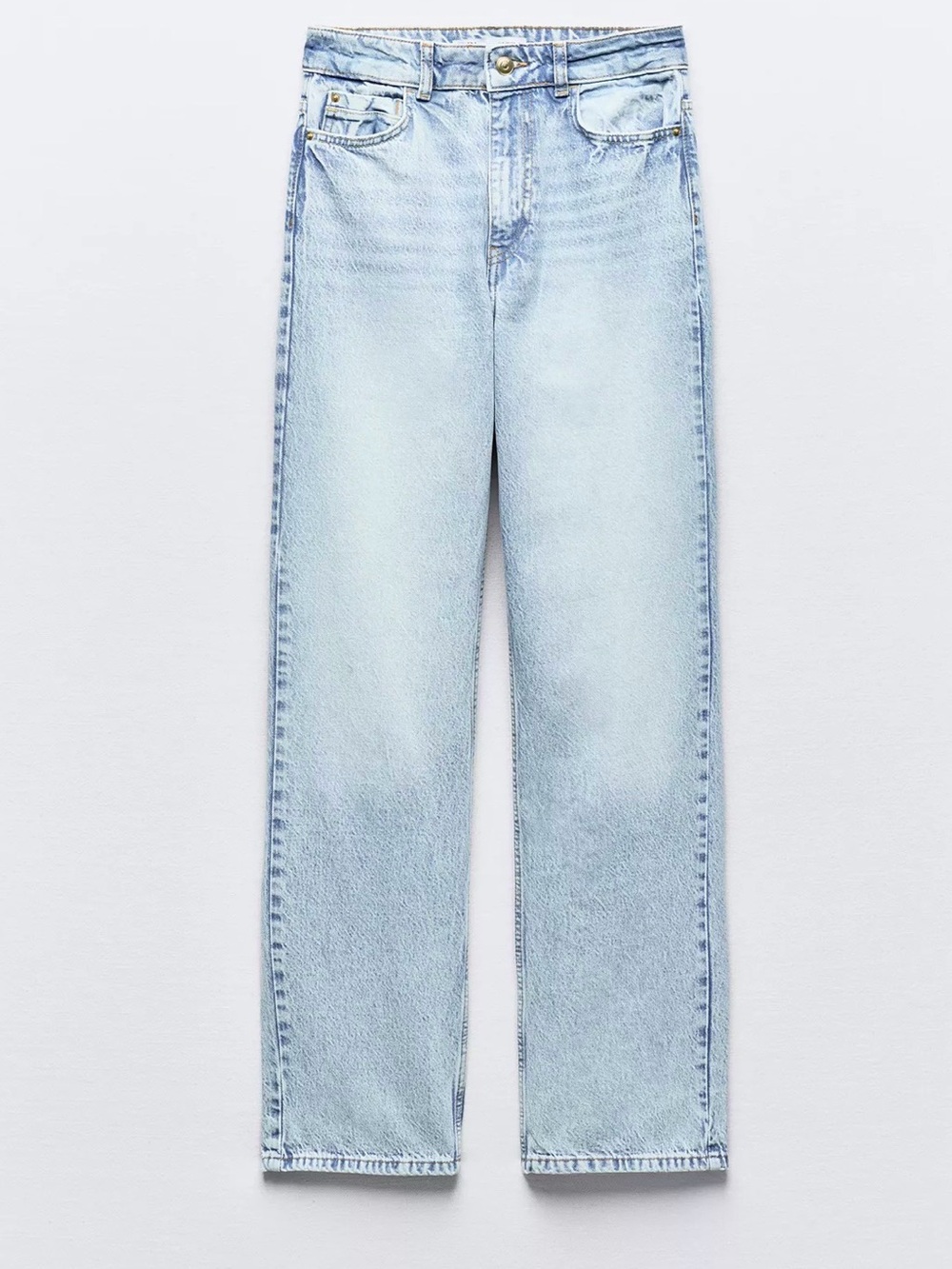Zara Pale Blue Straight Leg Jeans